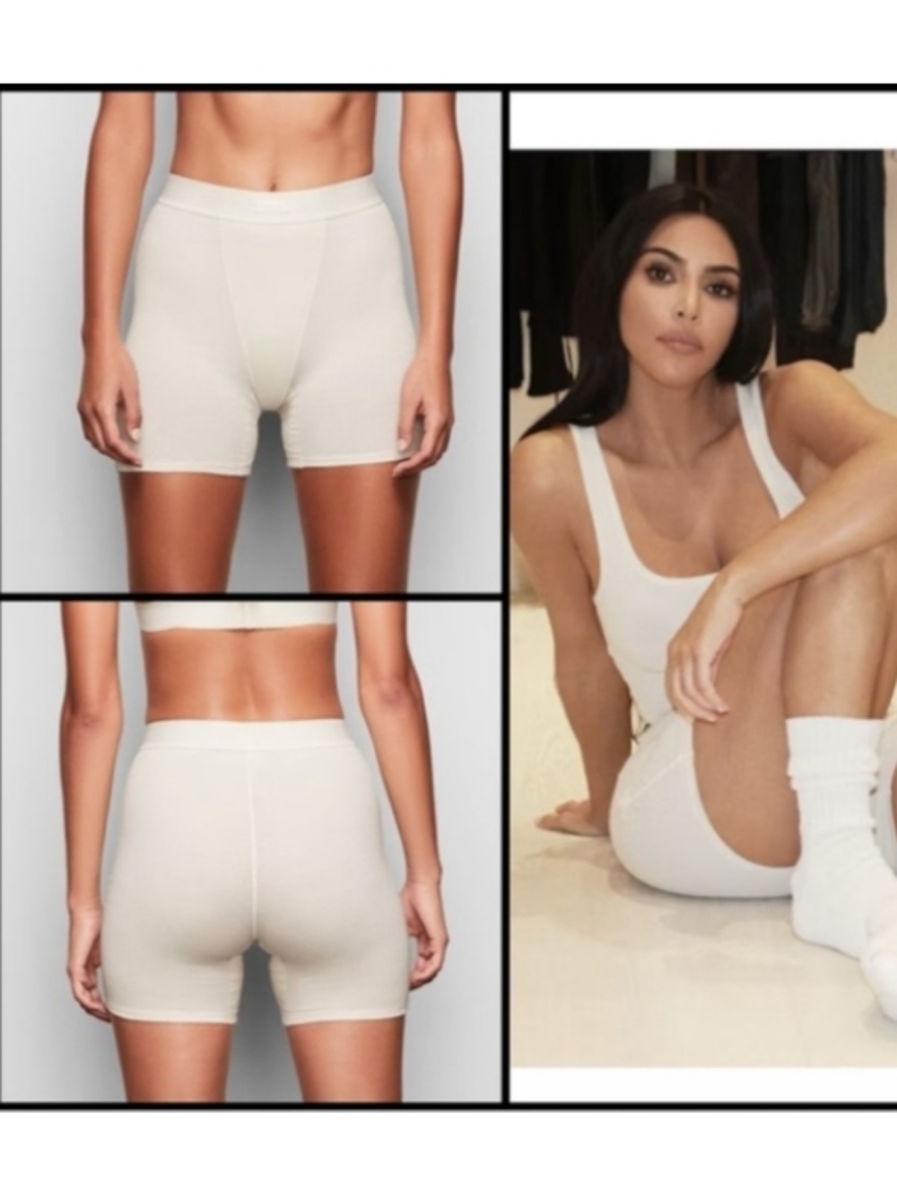 SKIMS Cotton Rib Boxer In Bone S NWT